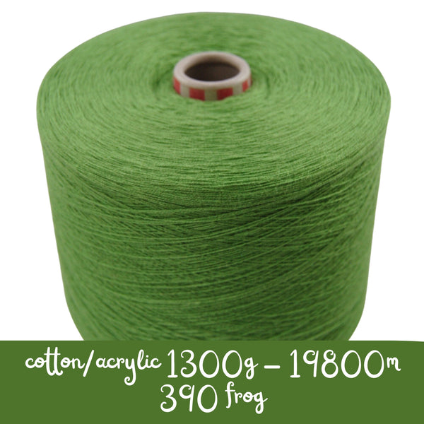 MACHINE KNITTING CONE YARN 50/50 COTTON ACRYLIC 1300 g 390 FROG