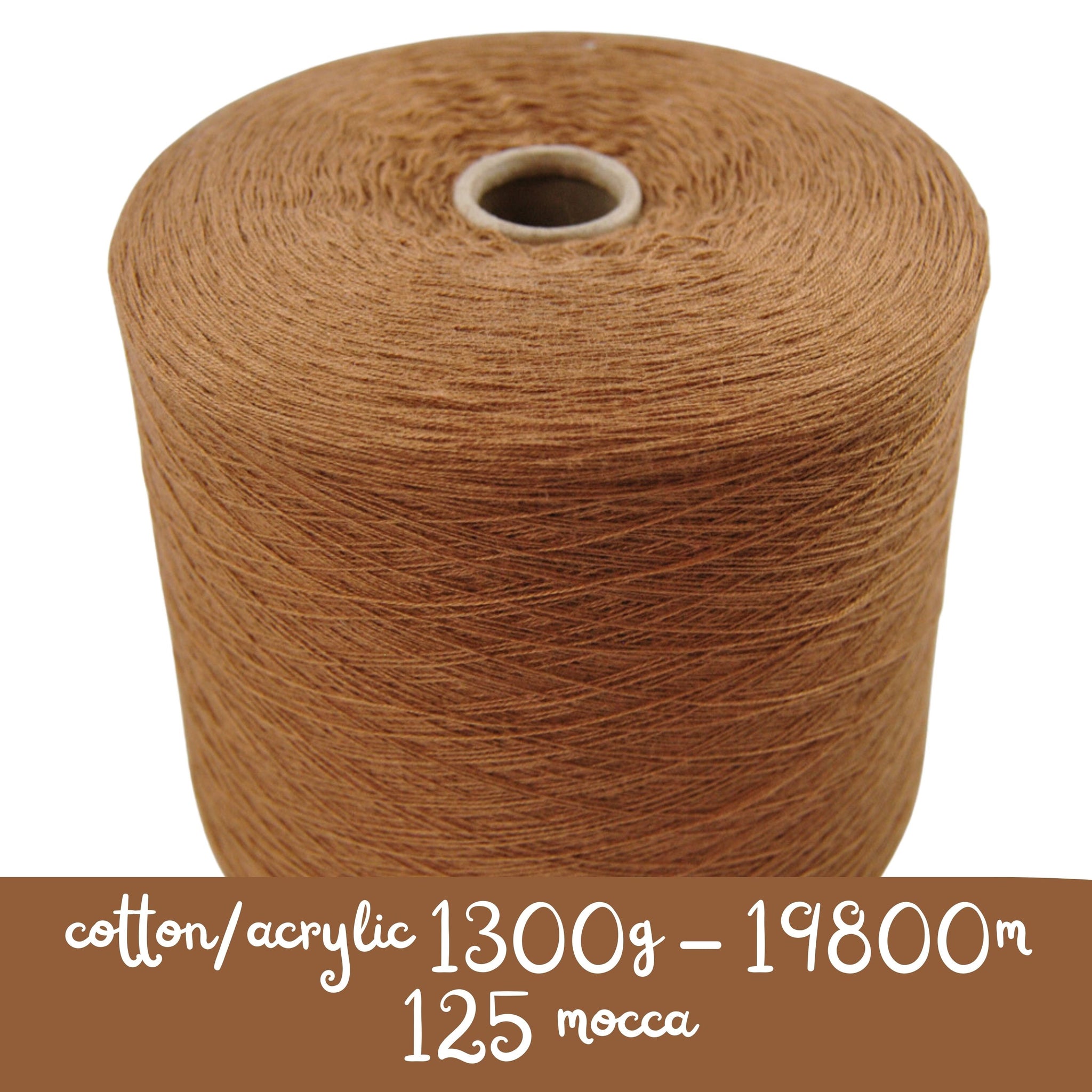 MACHINE KNITTING CONE YARN 50/50 COTTON ACRYLIC 1300 g 125 MOCCA