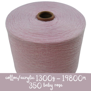 MACHINE KNITTING CONE YARN 50/50 COTTON ACRYLIC 1300 g 350 BABY ROSE