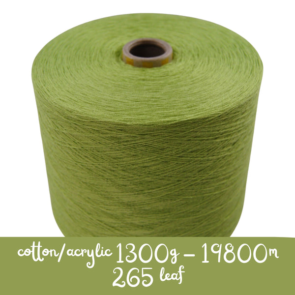 MACHINE KNITTING CONE YARN 50/50 COTTON ACRYLIC 1300 g 265 LEAF