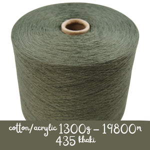 MACHINE KNITTING CONE YARN 50/50 COTTON ACRYLIC 1300 g 435 KHAKI