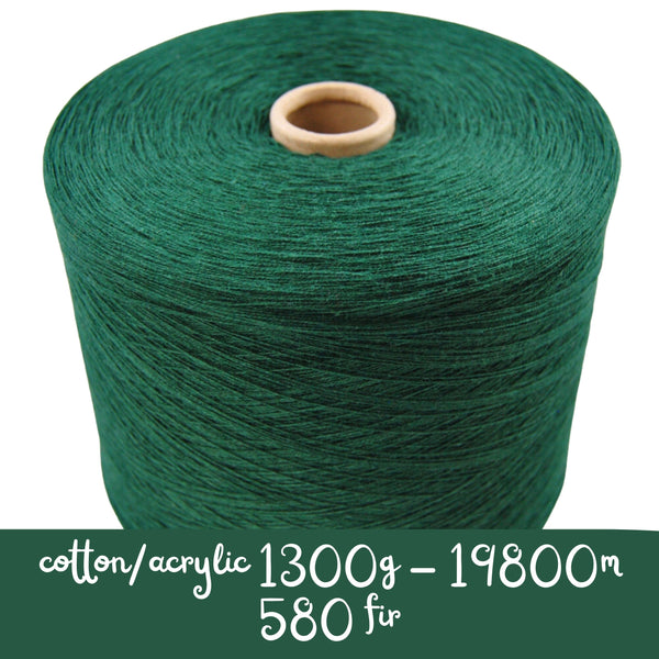 MACHINE KNITTING CONE YARN 50/50 COTTON ACRYLIC 1300 g 580 FIR