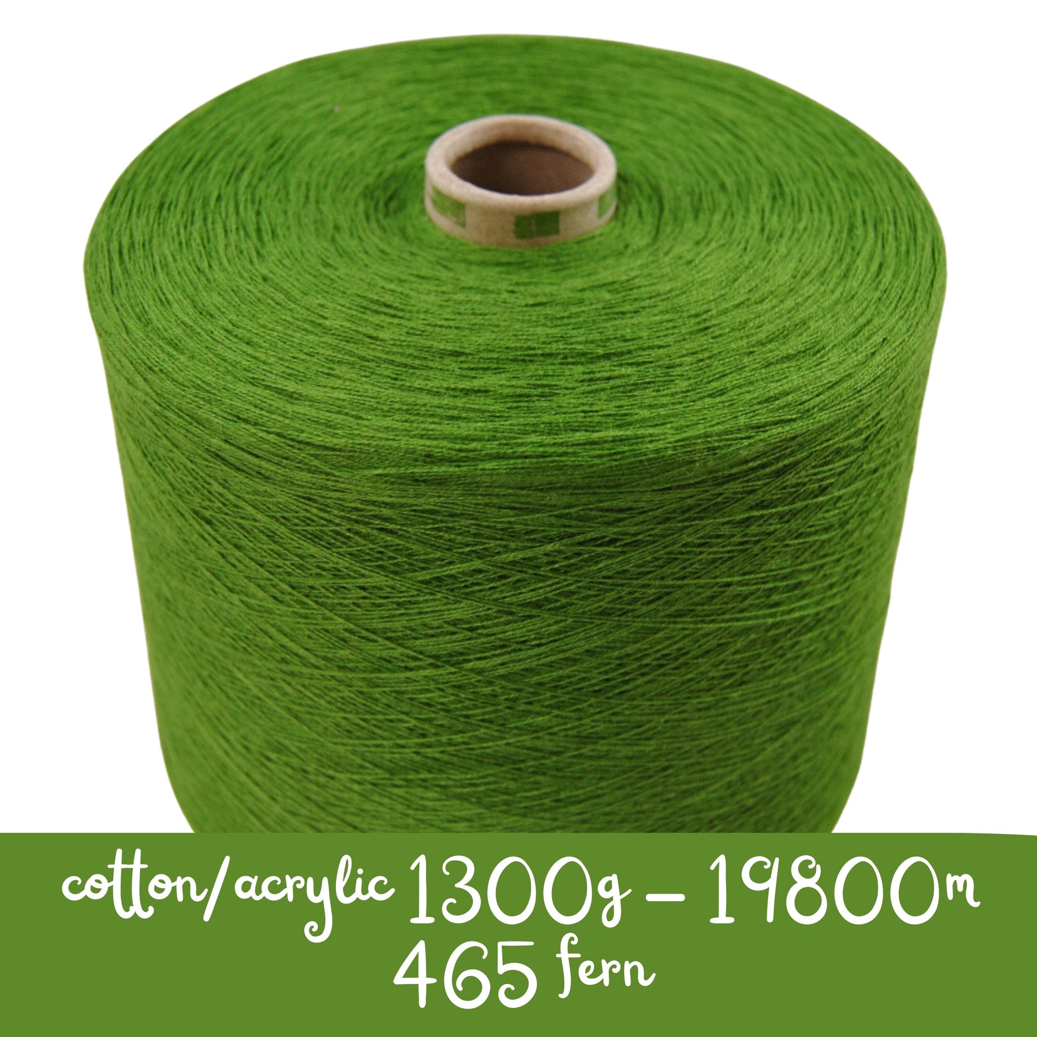 MACHINE KNITTING CONE YARN 50/50 COTTON ACRYLIC 1300 g 465 FERN