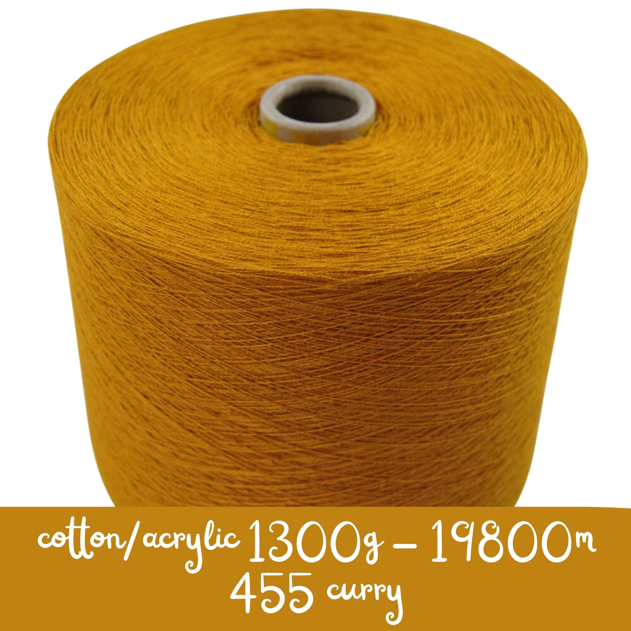 MACHINE KNITTING CONE YARN 50/50 COTTON ACRYLIC 1300 g 455 CURRY