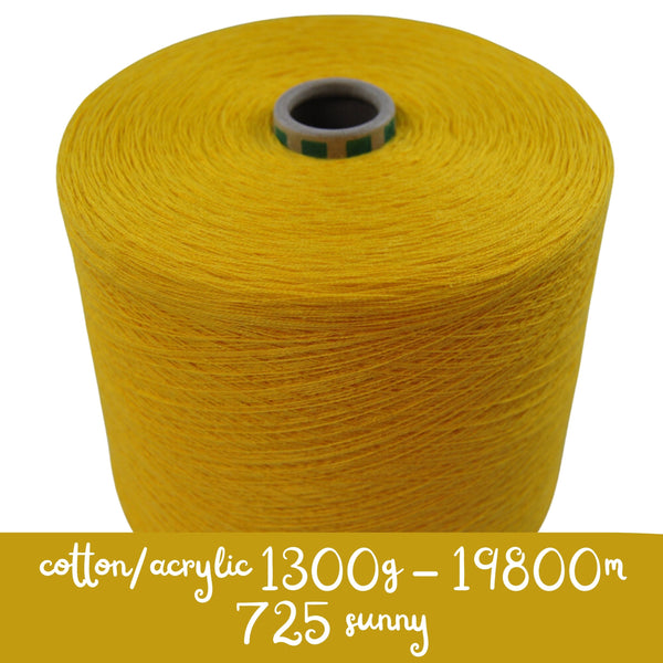 MACHINE KNITTING CONE YARN 50/50 COTTON ACRYLIC 1300 g 725 SUNNY