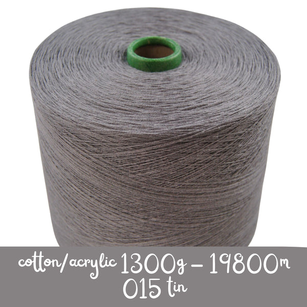 MACHINE KNITTING CONE YARN 50/50 COTTON ACRYLIC 1300 g 015 TIN