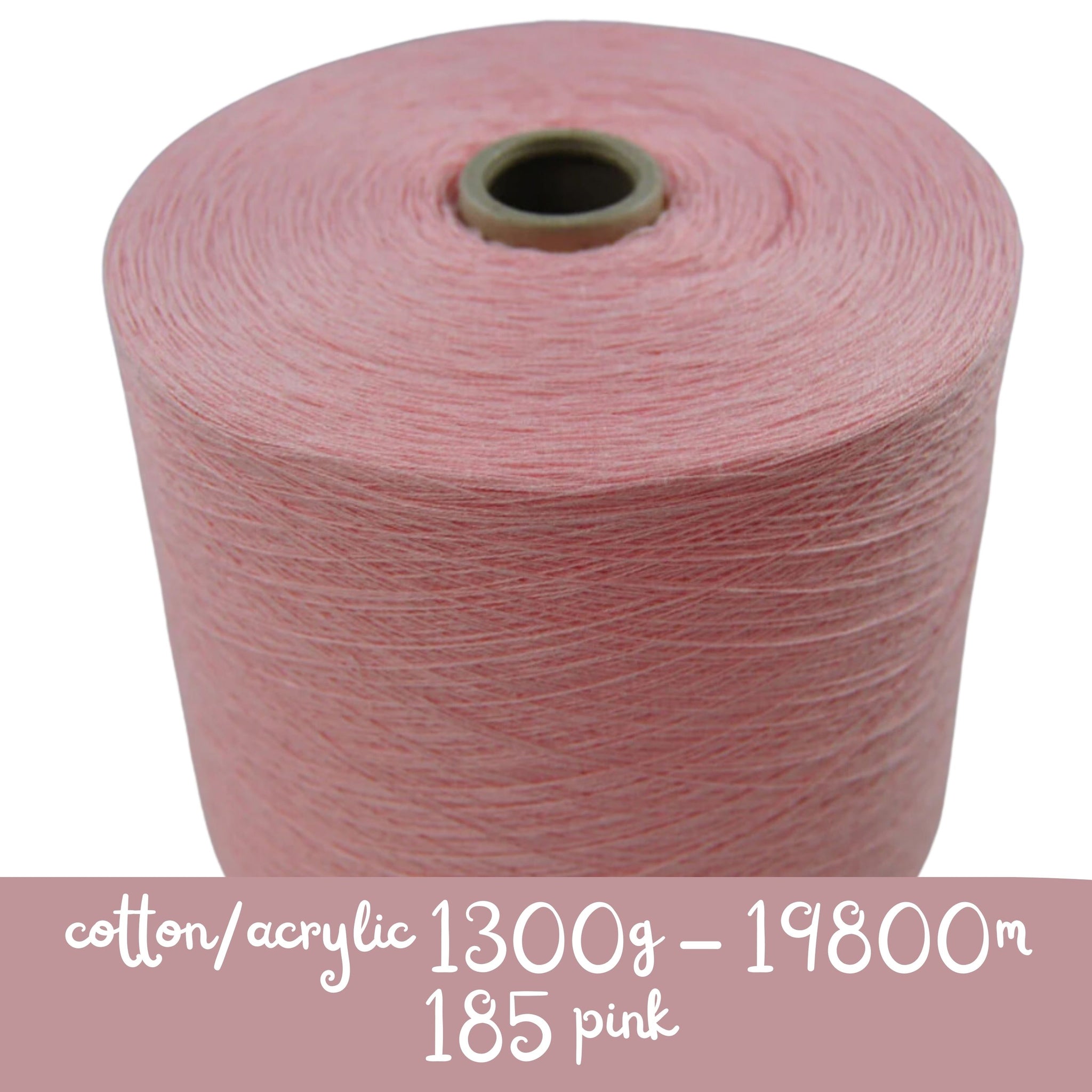 MACHINE KNITTING CONE YARN 50/50 COTTON ACRYLIC 1300 g 185 PINK