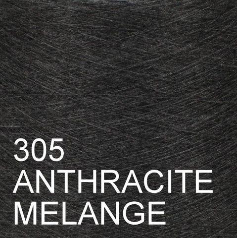 MACHINE KNITTING CONE YARN 50/50 COTTON ACRYLIC 1300 g 305 ANTHRACITE MELANGE