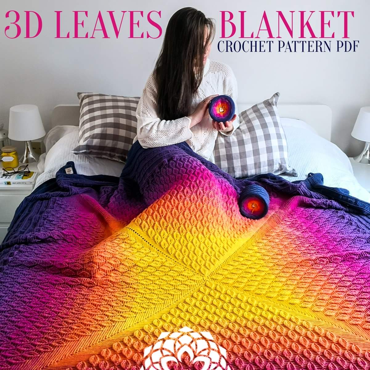 3D LEAVES BLANKET PDF CROCHET PATTERN